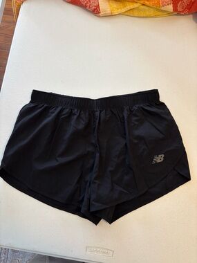 New Balance Black Athletic Running Shorts with Reflective Logo